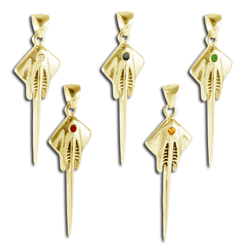 Gold Gemstone C7 Stingray Pendant