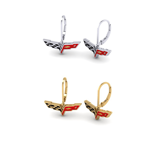 C6 Corvette Leverback Earrings