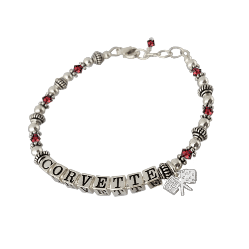 C2 Corvette Siam Bead Bracelet
