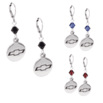 Chev Bowtie Crystal Earrings