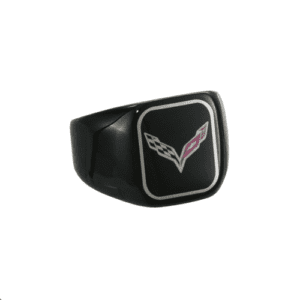 C7 Corvette black stainless ring