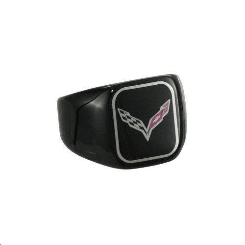 C7 Corvette black stainless ring