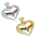 C6 Corvette Heart Pendant