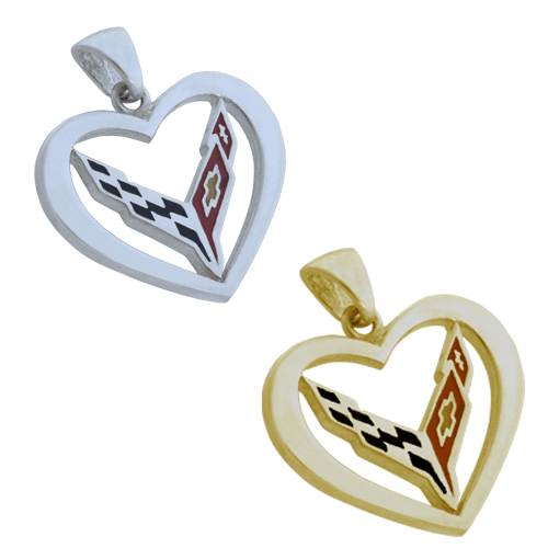 C8 Corvette Heart Pendant