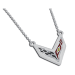 Silver C8 Corvette Necklace