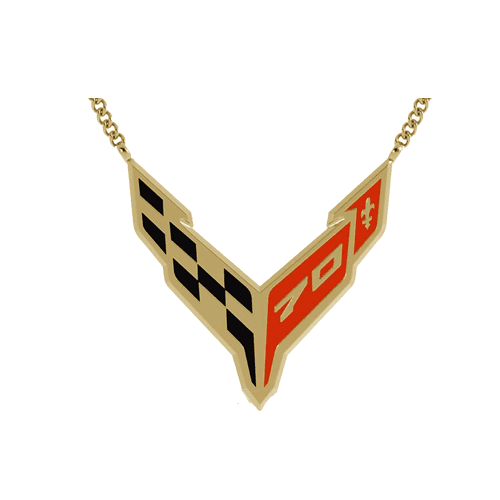 Gold Corvette 70th Necklace