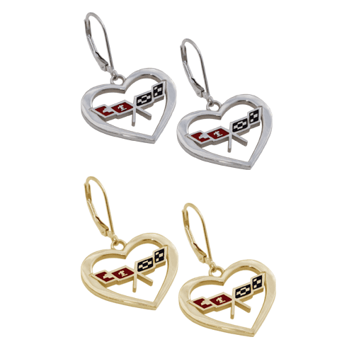 Late C3 Corvette Heart Earrings