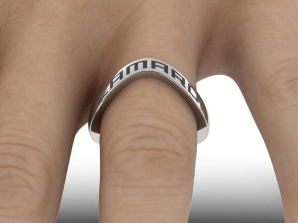 Camaro Ring on Finger