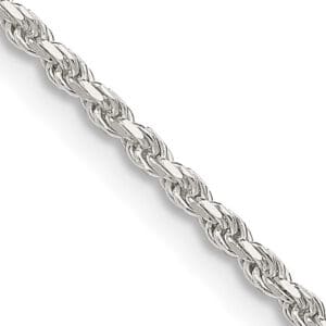 Sterling silver diamond cut rope chain