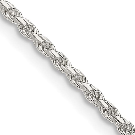 Sterling silver diamond cut rope chain