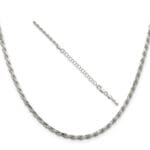 Sterling silver rope chain with extension