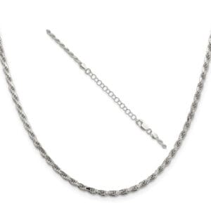 Sterling silver rope chain with extension