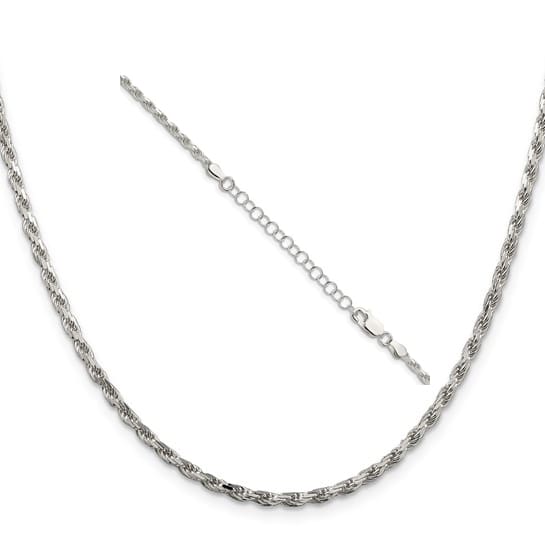 Sterling silver rope chain with extension
