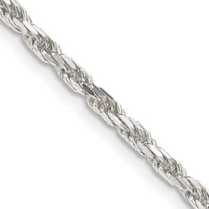 Sterling silver diamond cut rope chain