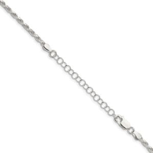 Sterling rope chain with extension
