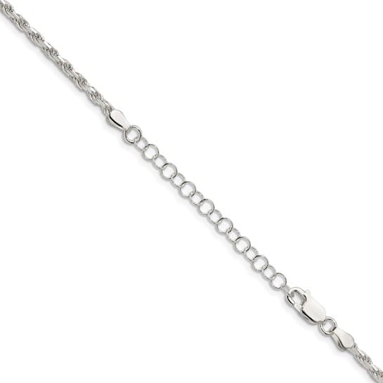 Sterling rope chain with extension