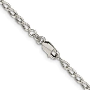 Sterling elongated link chain with lobster clasp