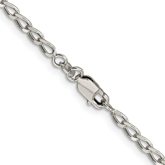 Sterling elongated link chain with lobster clasp