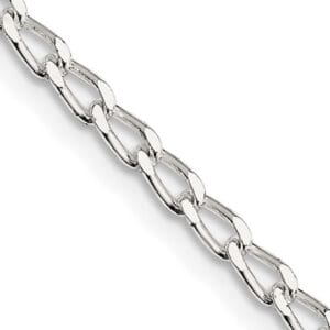 Sterling silver elongated link chain