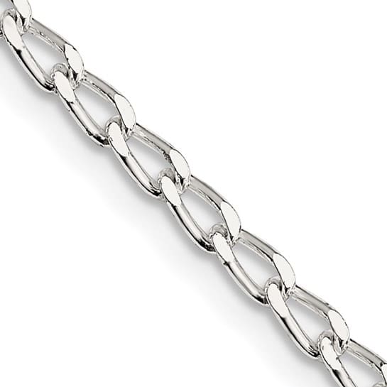 Sterling silver elongated link chain