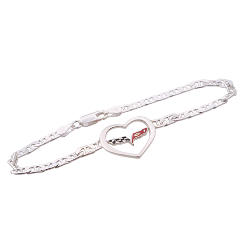 C6 Corvette heart bracelet
